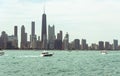 Chicago Downtown skyline view from a boat